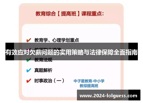 有效应对欠薪问题的实用策略与法律保障全面指南